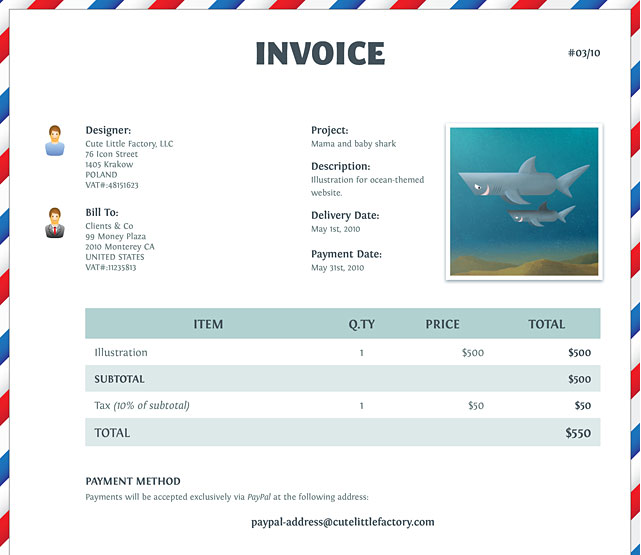 Air Mail Invoice