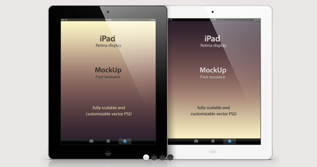  iPad Retina Mockup Template