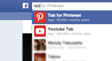 Search for Tab for Pinterest