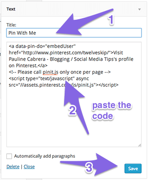 Paste Code and Save