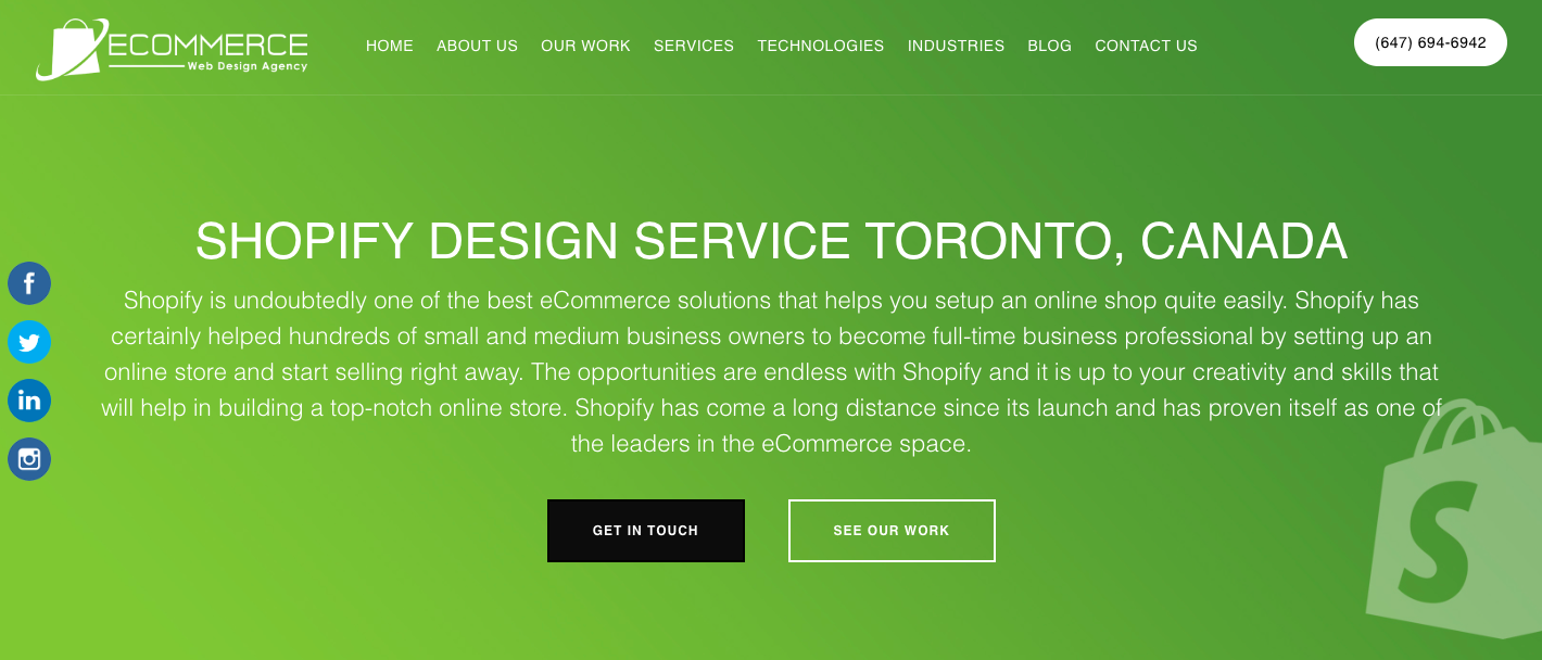 Ecommerce Web Design Agency Shopify